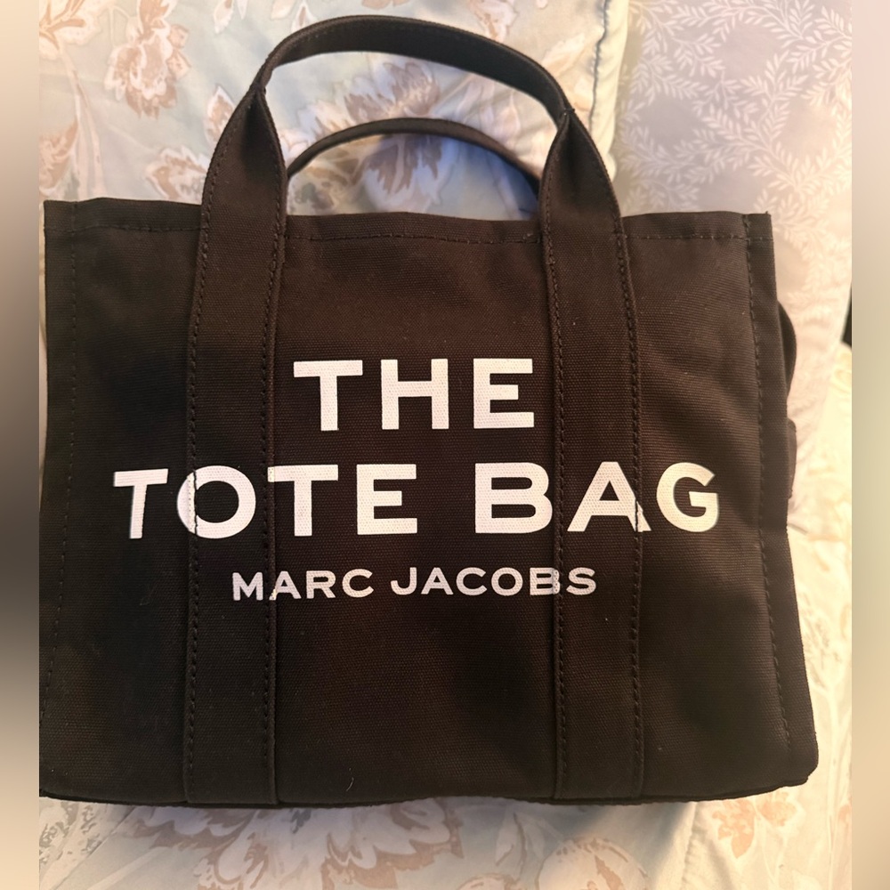 D2: Marc Jacobs Black Canvas Tote with Bold Text